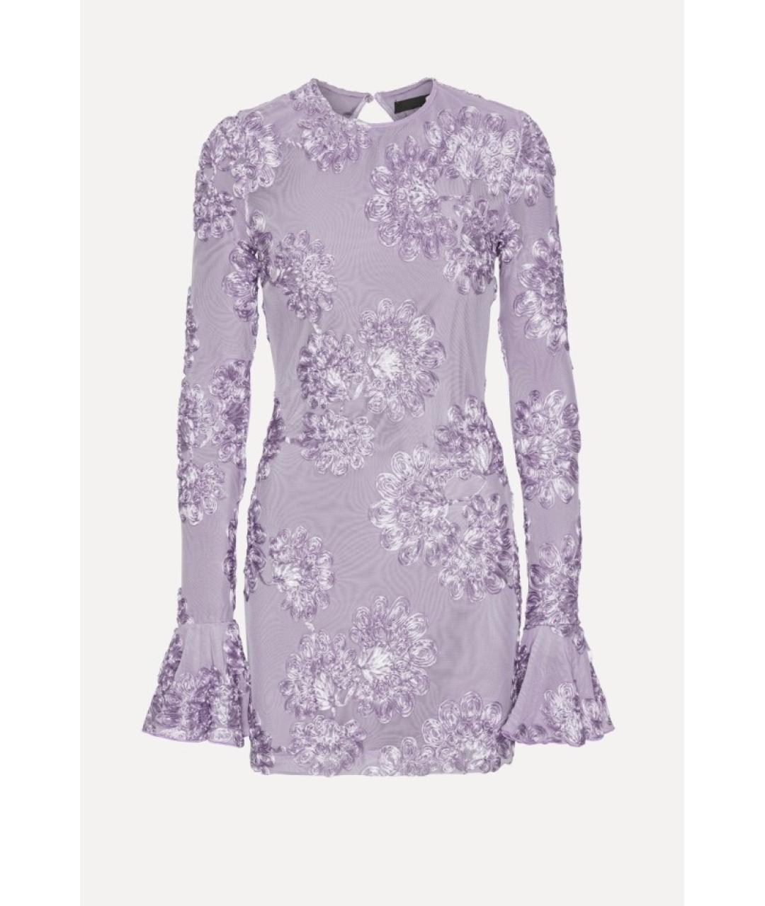 ROTATE Фиолетовое полиэстеровое коктейльное платье, фото 9