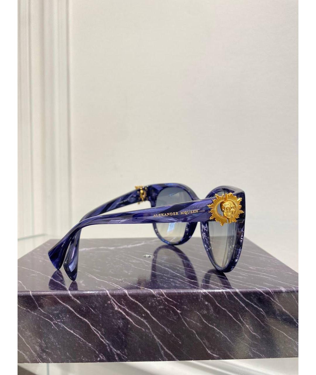 MCQ ALEXANDER MCQUEEN Синие пластиковые солнцезащитные очки, фото 2