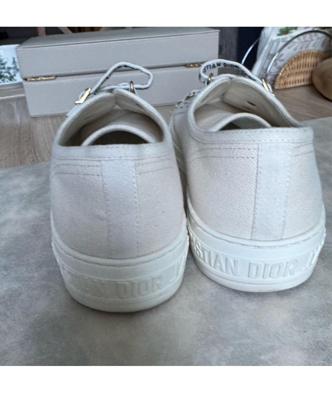 CHRISTIAN DIOR Бежевые текстильные кеды, фото 5