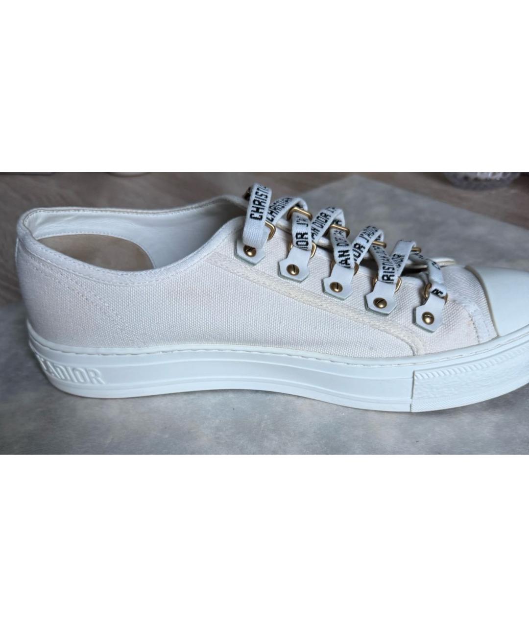 CHRISTIAN DIOR Бежевые текстильные кеды, фото 2