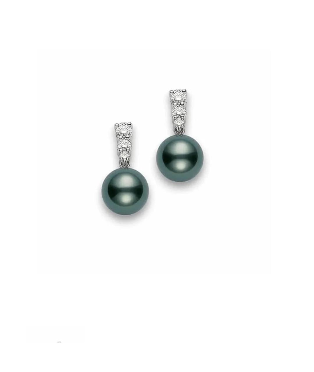 Mikimoto Черные серьги из белого золота, фото 5