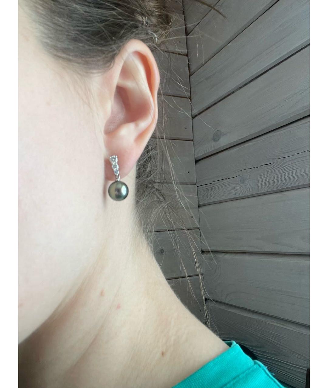 Mikimoto Черные серьги из белого золота, фото 4