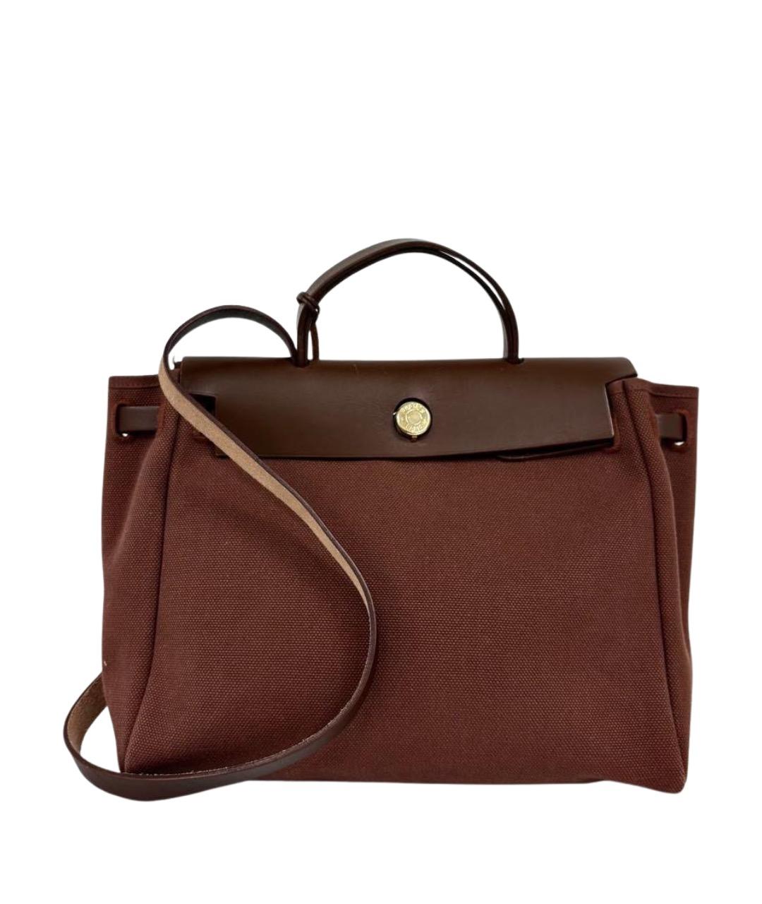 HERMES Коричневая тканевая сумка через плечо, фото 1