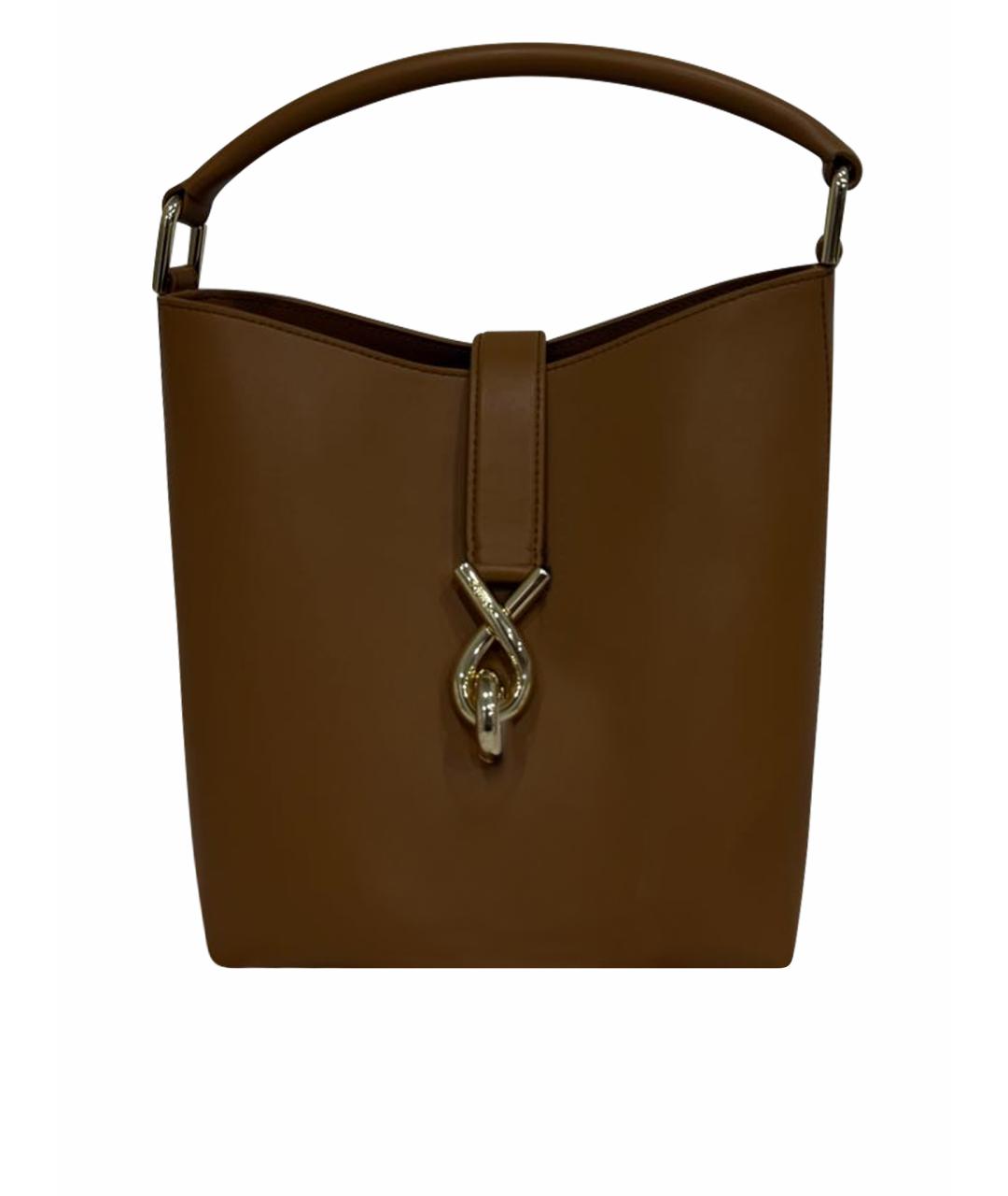 FURLA Коричневая кожаная сумка тоут, фото 1