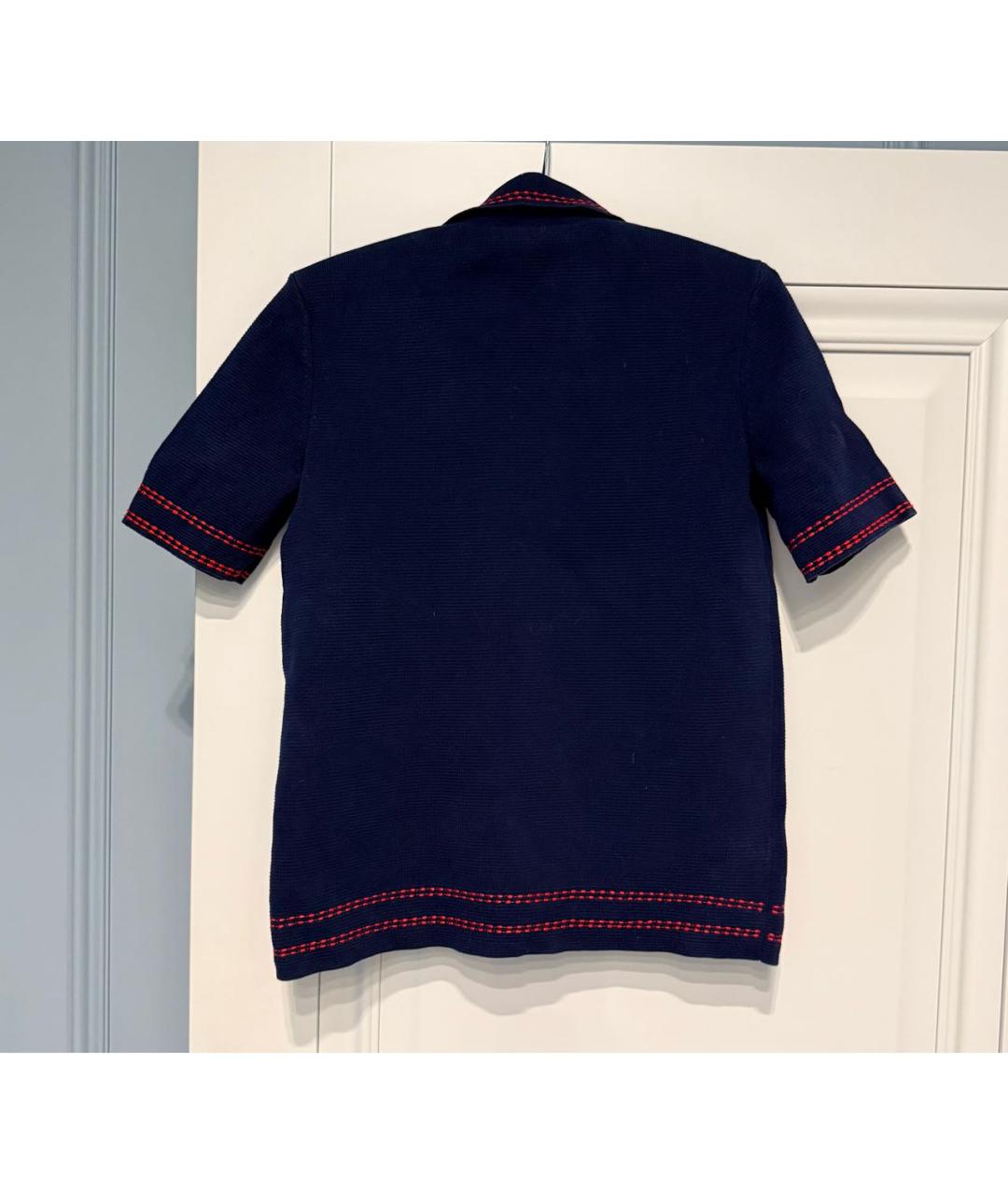 MAJE Темно-синяя хлопковая футболка, фото 2