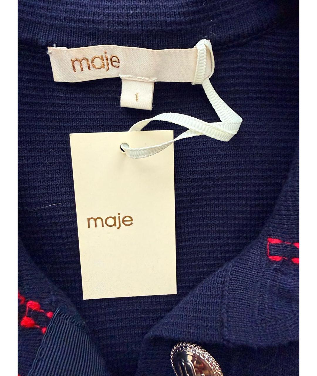 MAJE Темно-синяя хлопковая футболка, фото 7