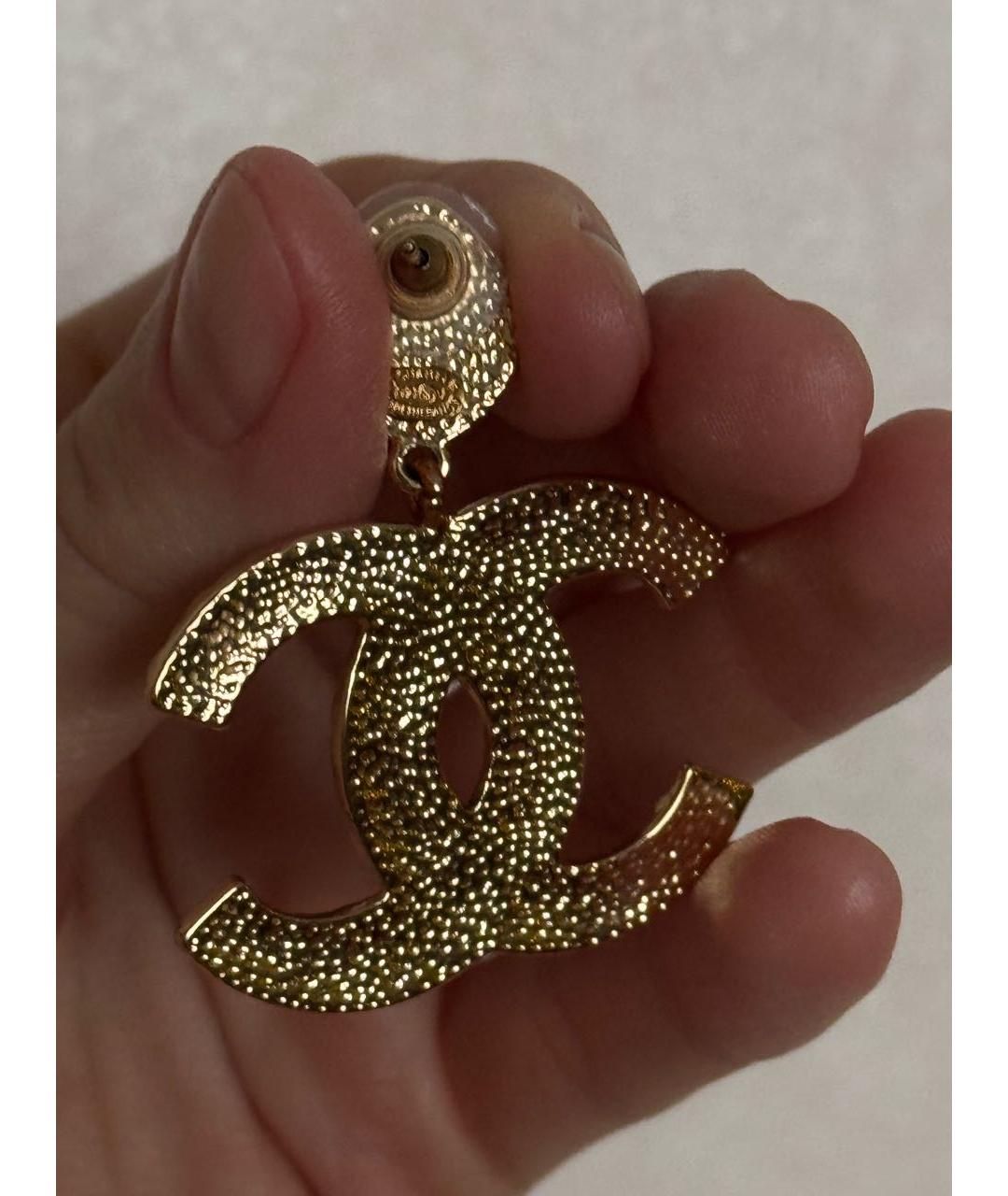 CHANEL Черные металлические серьги, фото 7