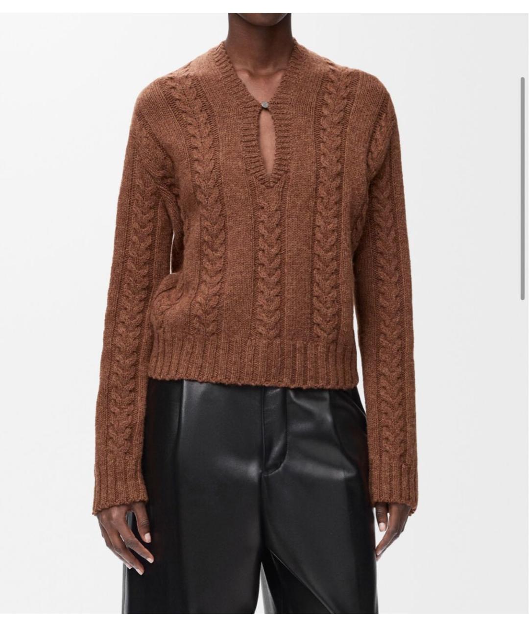 LOEWE Коричневый шерстяной джемпер / свитер, фото 2