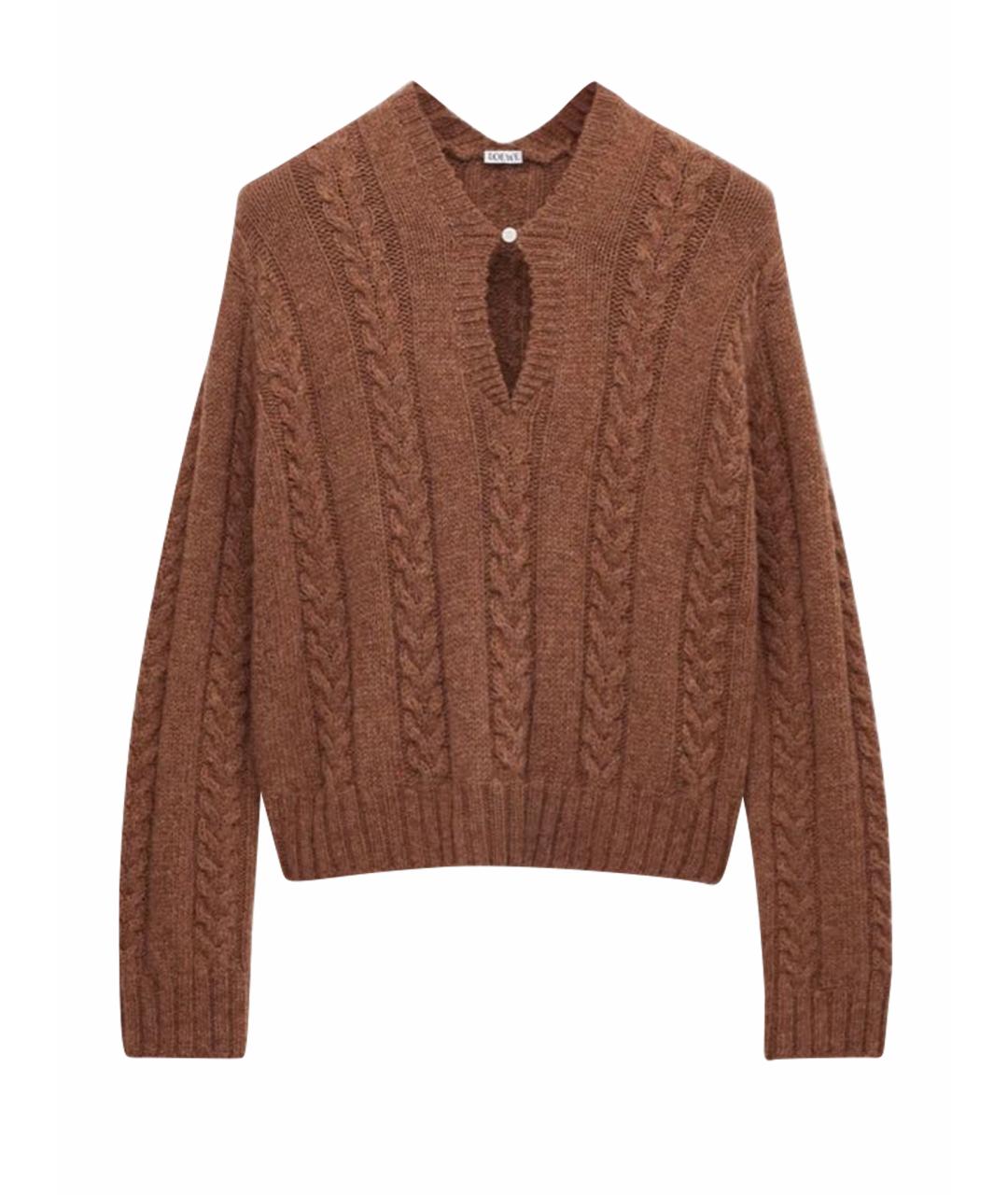 LOEWE Коричневый шерстяной джемпер / свитер, фото 1
