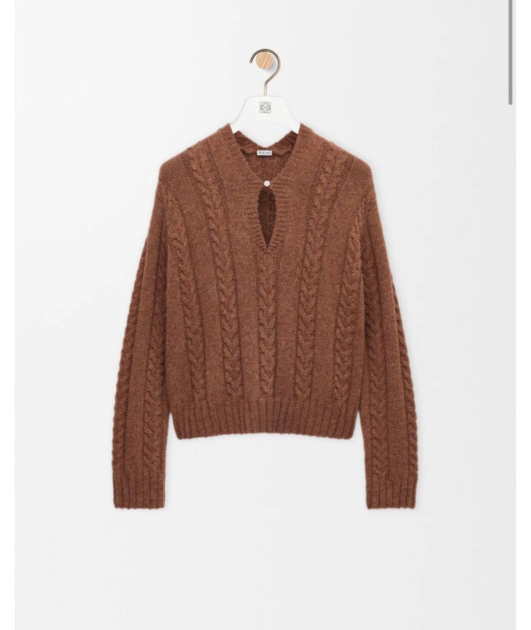 LOEWE Коричневый шерстяной джемпер / свитер, фото 5