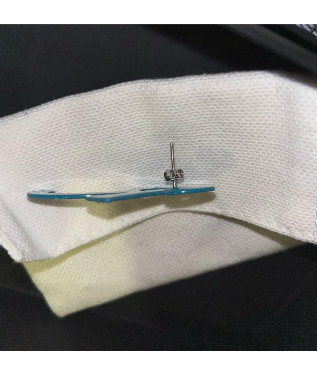 RAF SIMONS Бирюзовые металлические серьги, фото 2