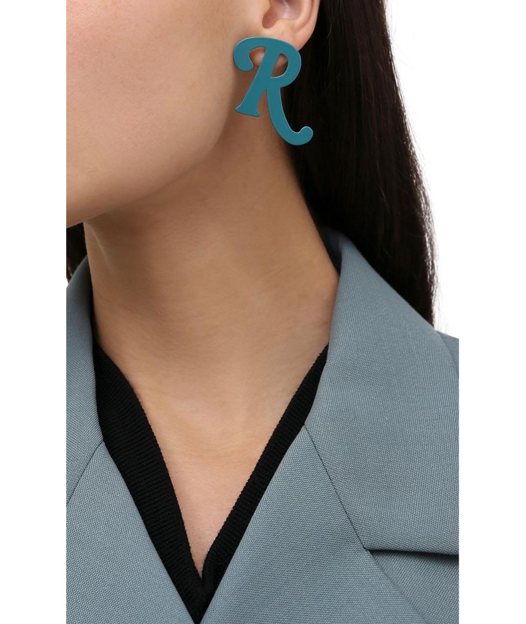 RAF SIMONS Бирюзовые металлические серьги, фото 4