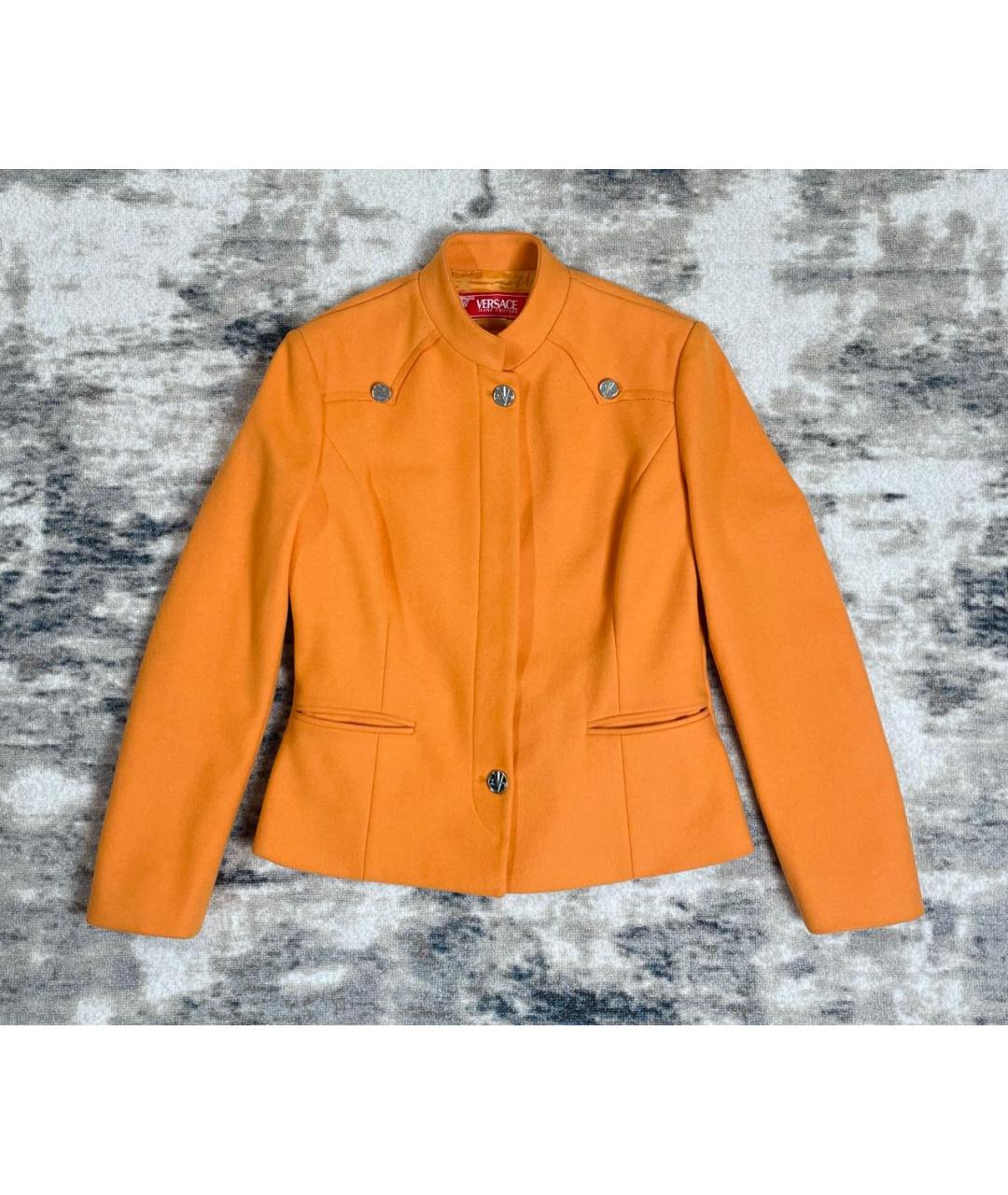 VERSACE JEANS COUTURE Оранжевый шерстяной жакет/пиджак, фото 6