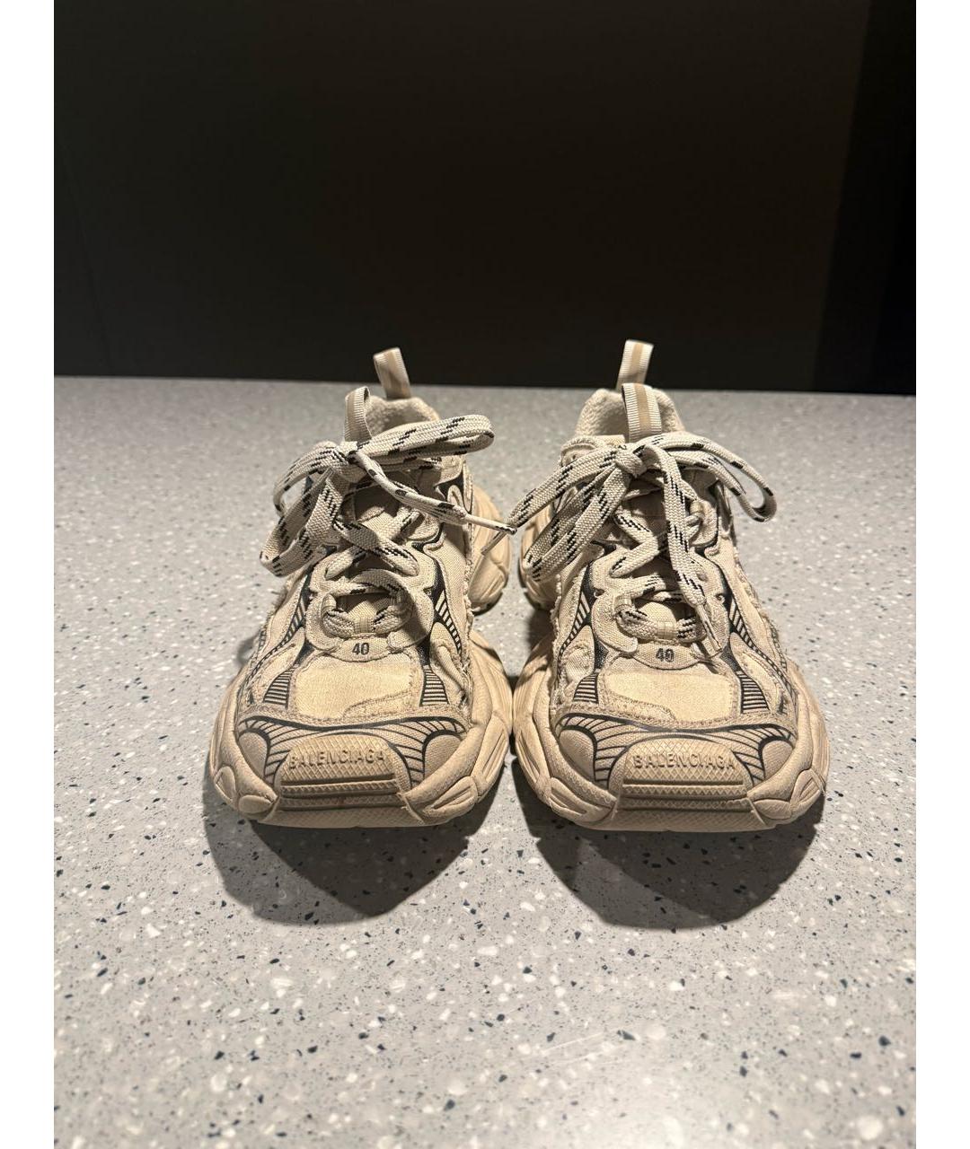 BALENCIAGA Бежевые текстильные низкие кроссовки / кеды, фото 2