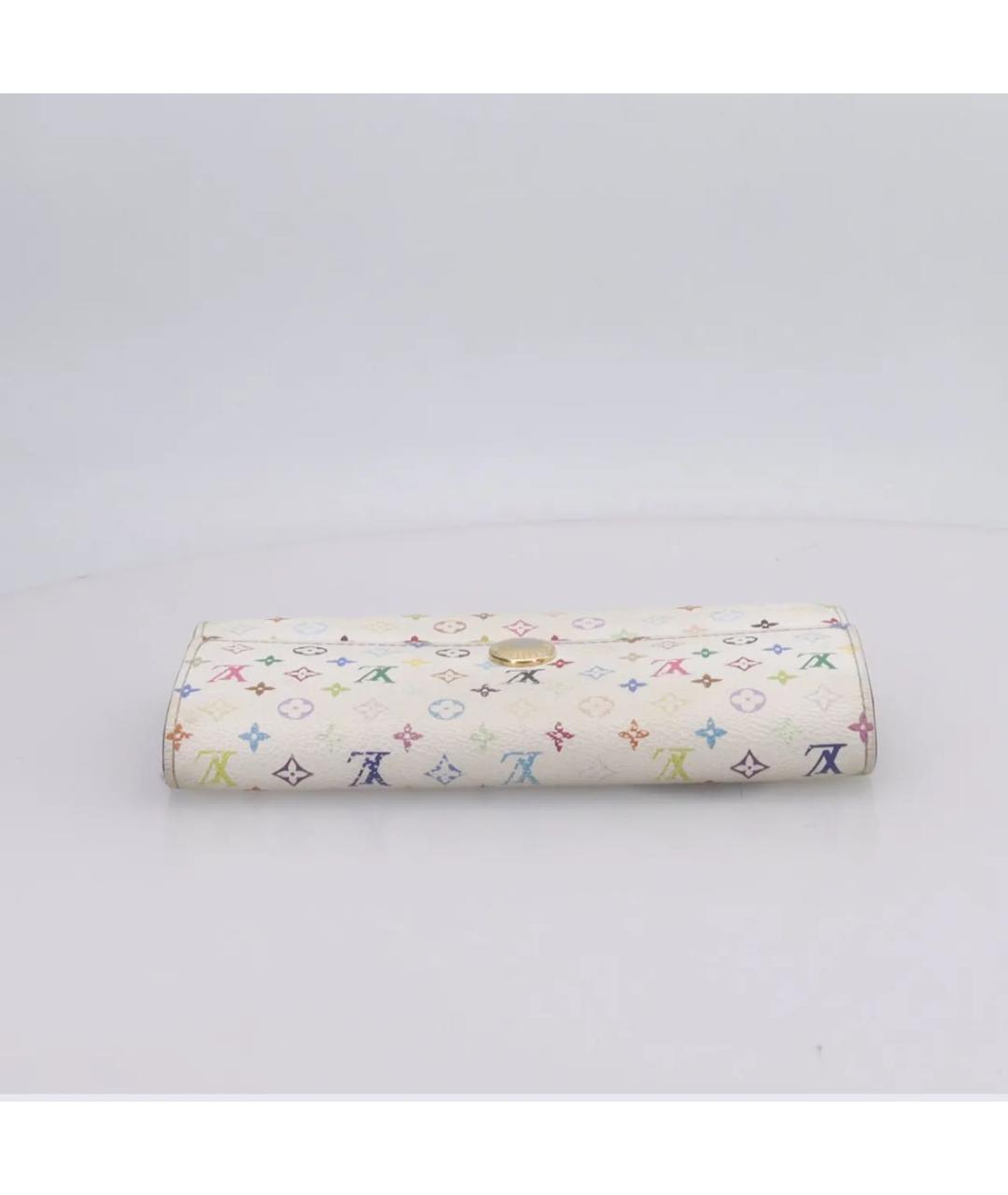 LOUIS VUITTON Белый кожаный кошелек, фото 5