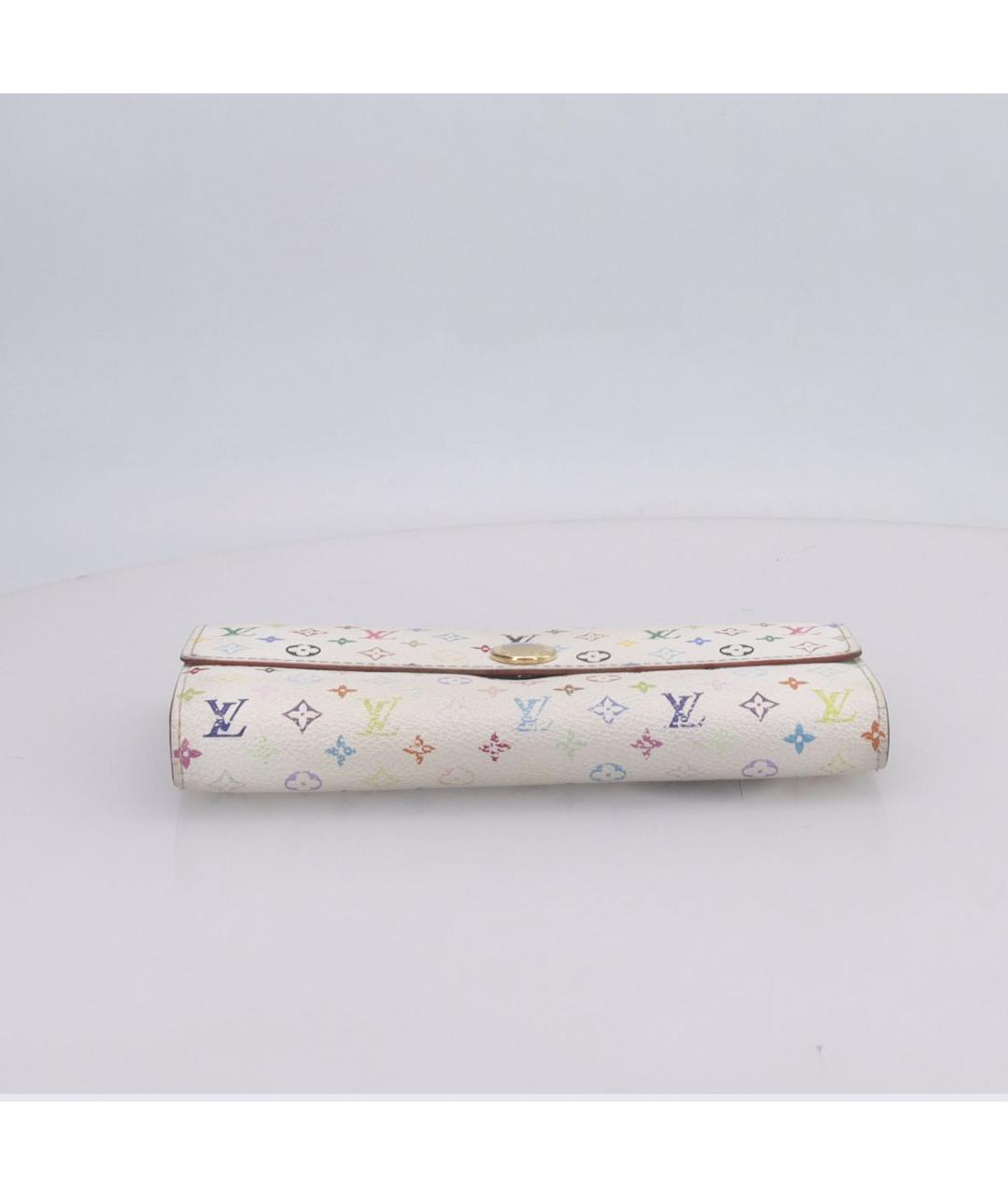 LOUIS VUITTON Белый кожаный кошелек, фото 6