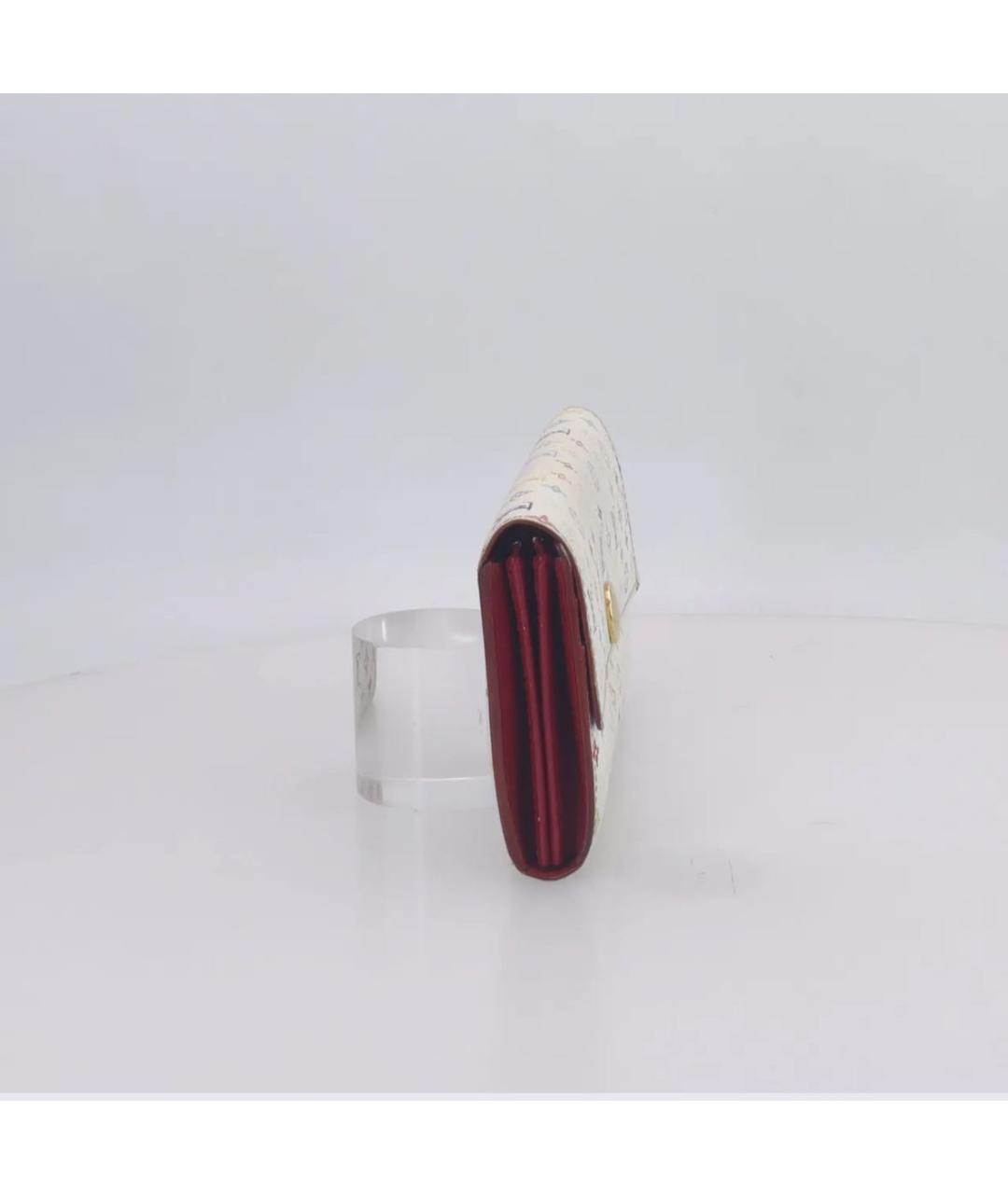 LOUIS VUITTON Белый кожаный кошелек, фото 4