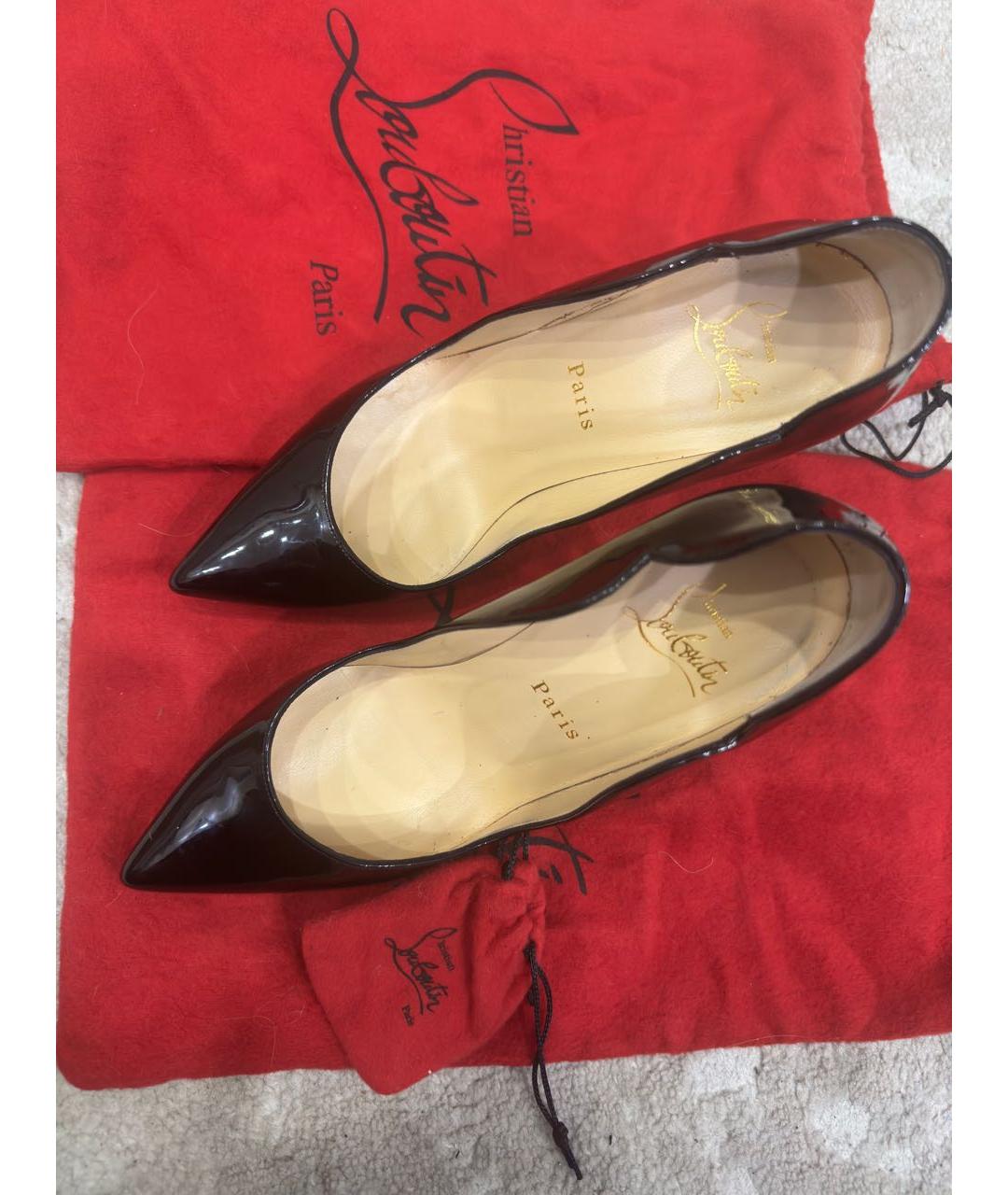 CHRISTIAN LOUBOUTIN Черные туфли из лакированной кожи, фото 2