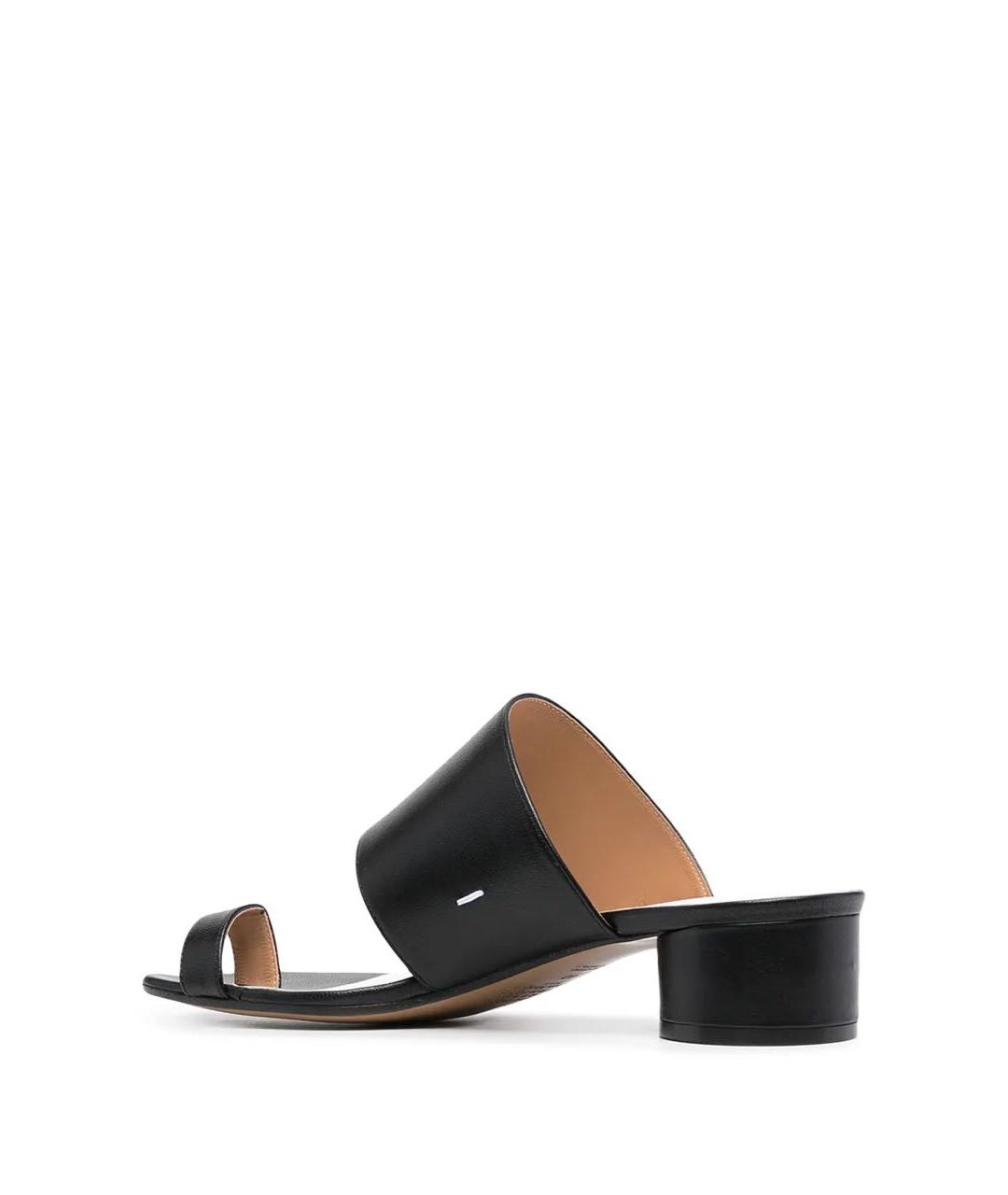 MAISON MARGIELA Черные кожаные босоножки, фото 4