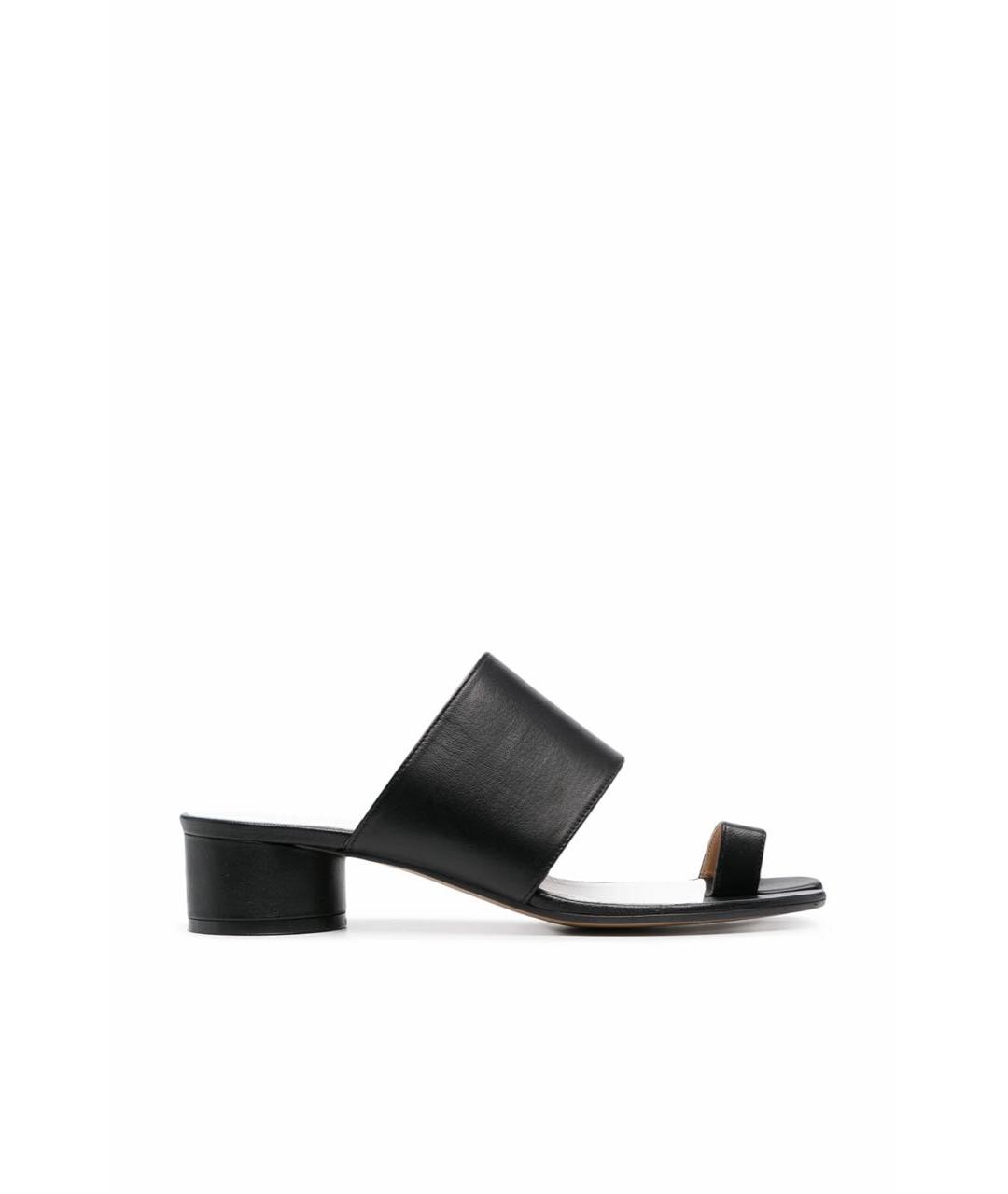 MAISON MARGIELA Черные кожаные босоножки, фото 5