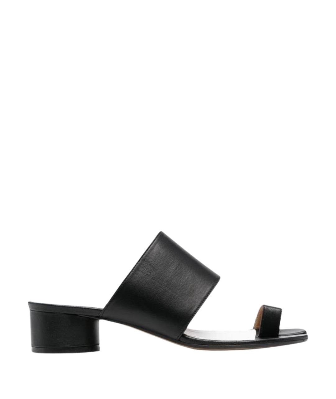MAISON MARGIELA Черные кожаные босоножки, фото 1