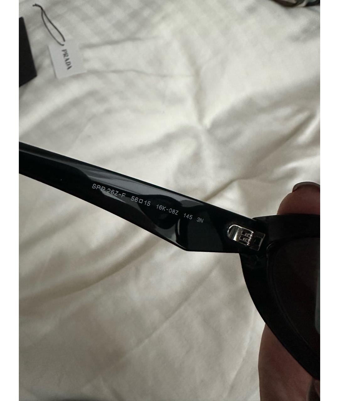 PRADA Черные пластиковые солнцезащитные очки, фото 7