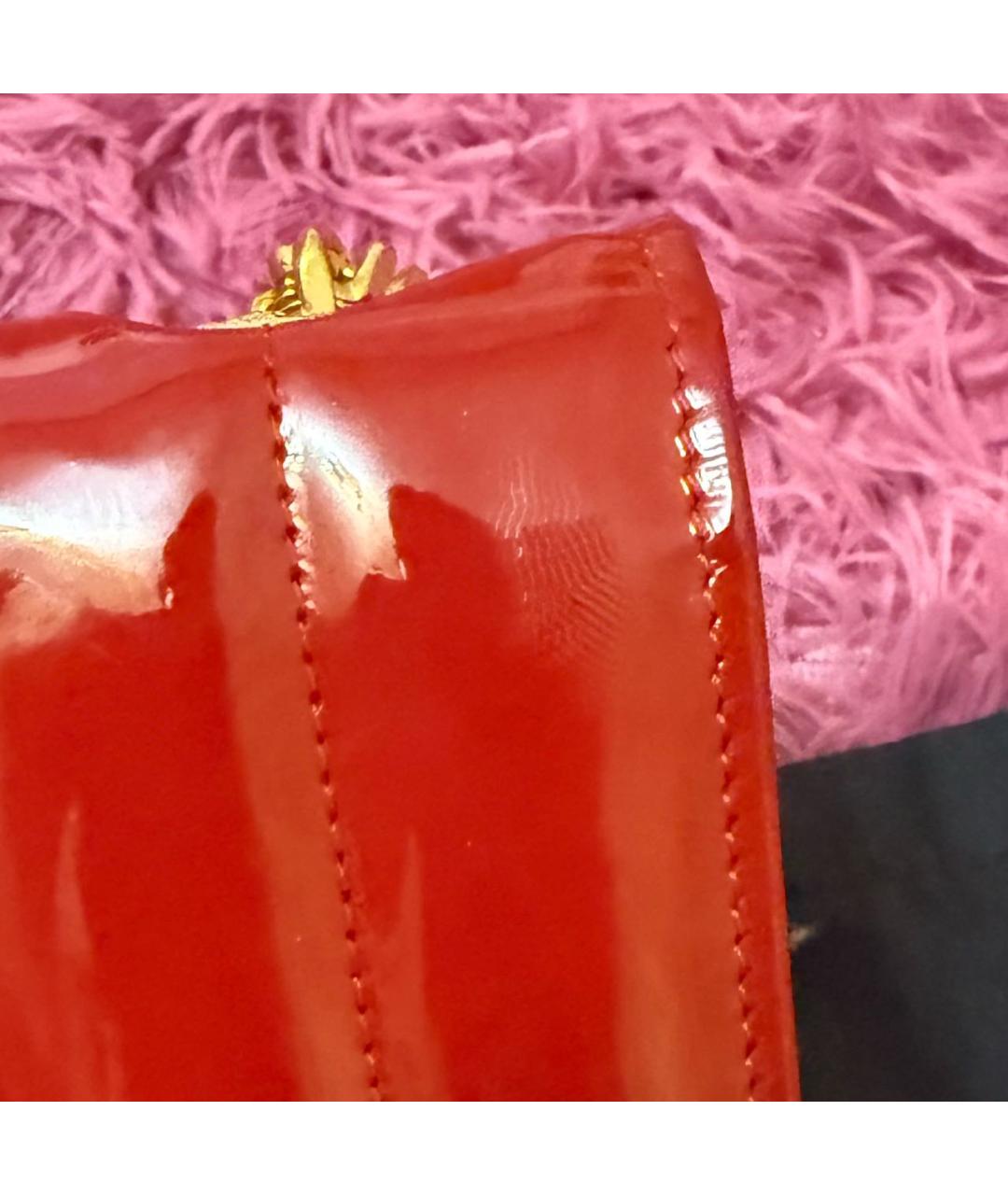 SAINT LAURENT Красная сумка через плечо из лакированной кожи, фото 8