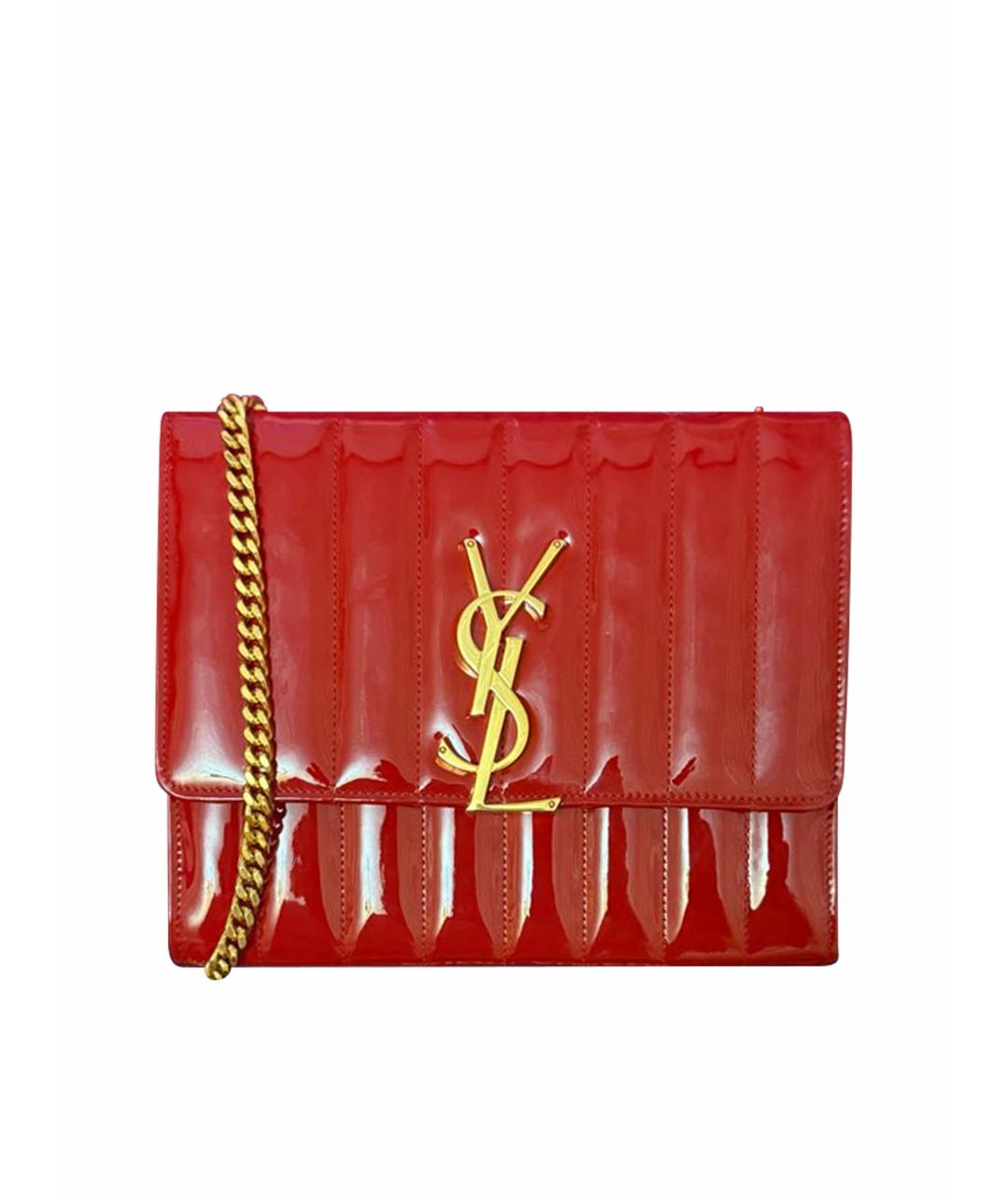 SAINT LAURENT Красная сумка через плечо из лакированной кожи, фото 1