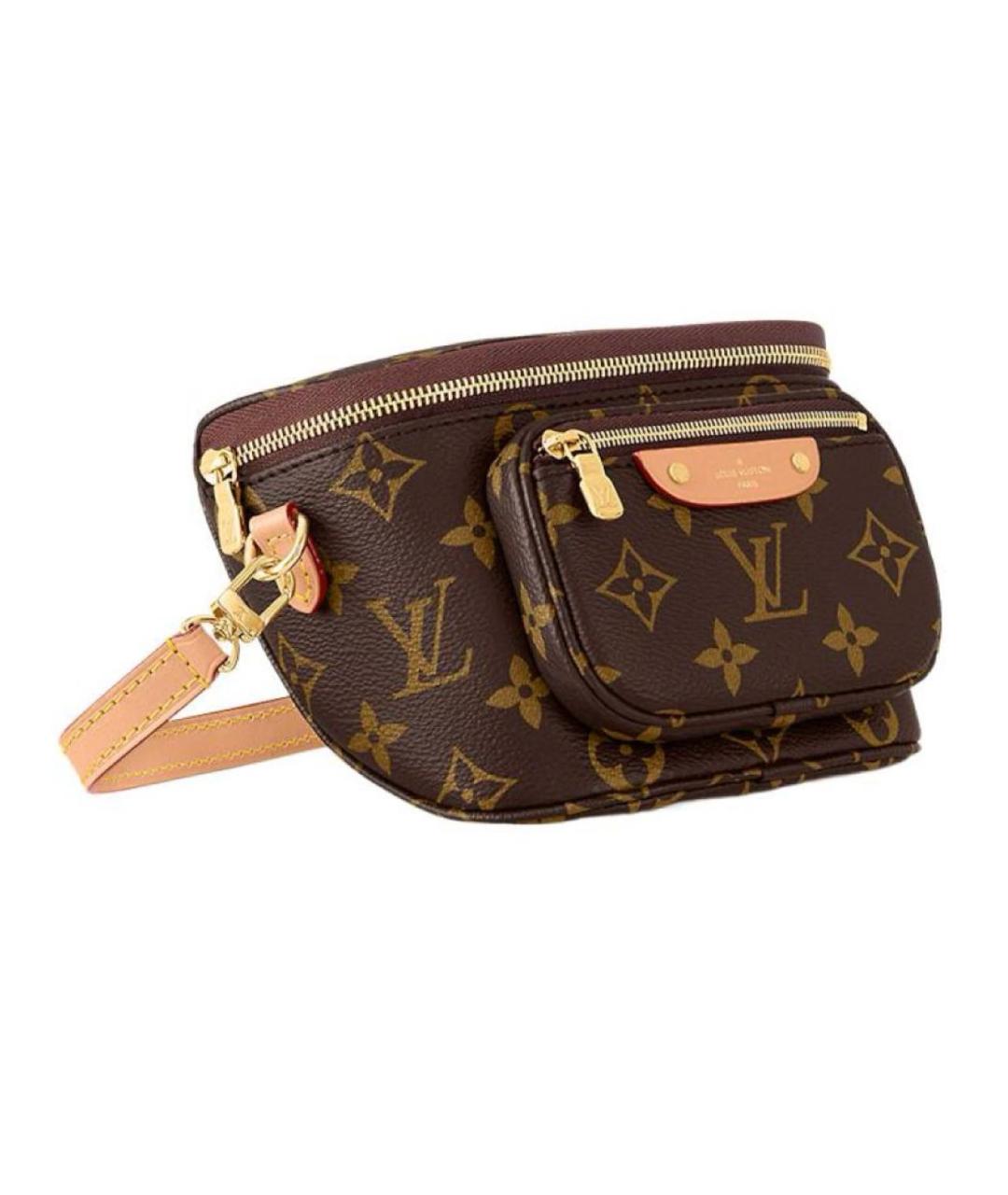 LOUIS VUITTON Коричневая кожаная сумка через плечо, фото 3