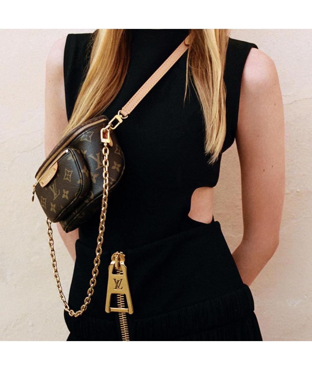 LOUIS VUITTON Коричневая кожаная сумка через плечо, фото 6