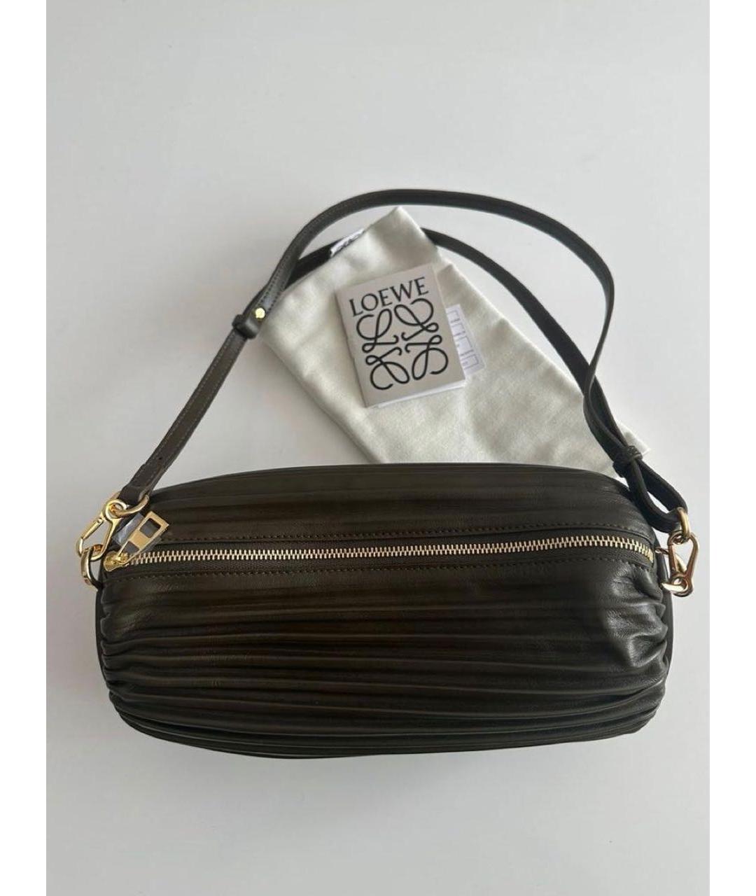 LOEWE Хаки кожаная сумка через плечо, фото 2