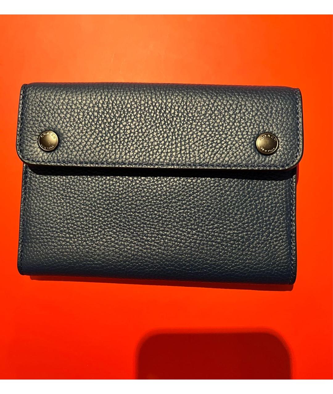 COACH Темно-синий кожаный кошелек, фото 2