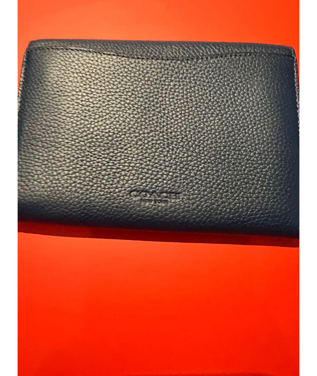 COACH Темно-синий кожаный кошелек, фото 4