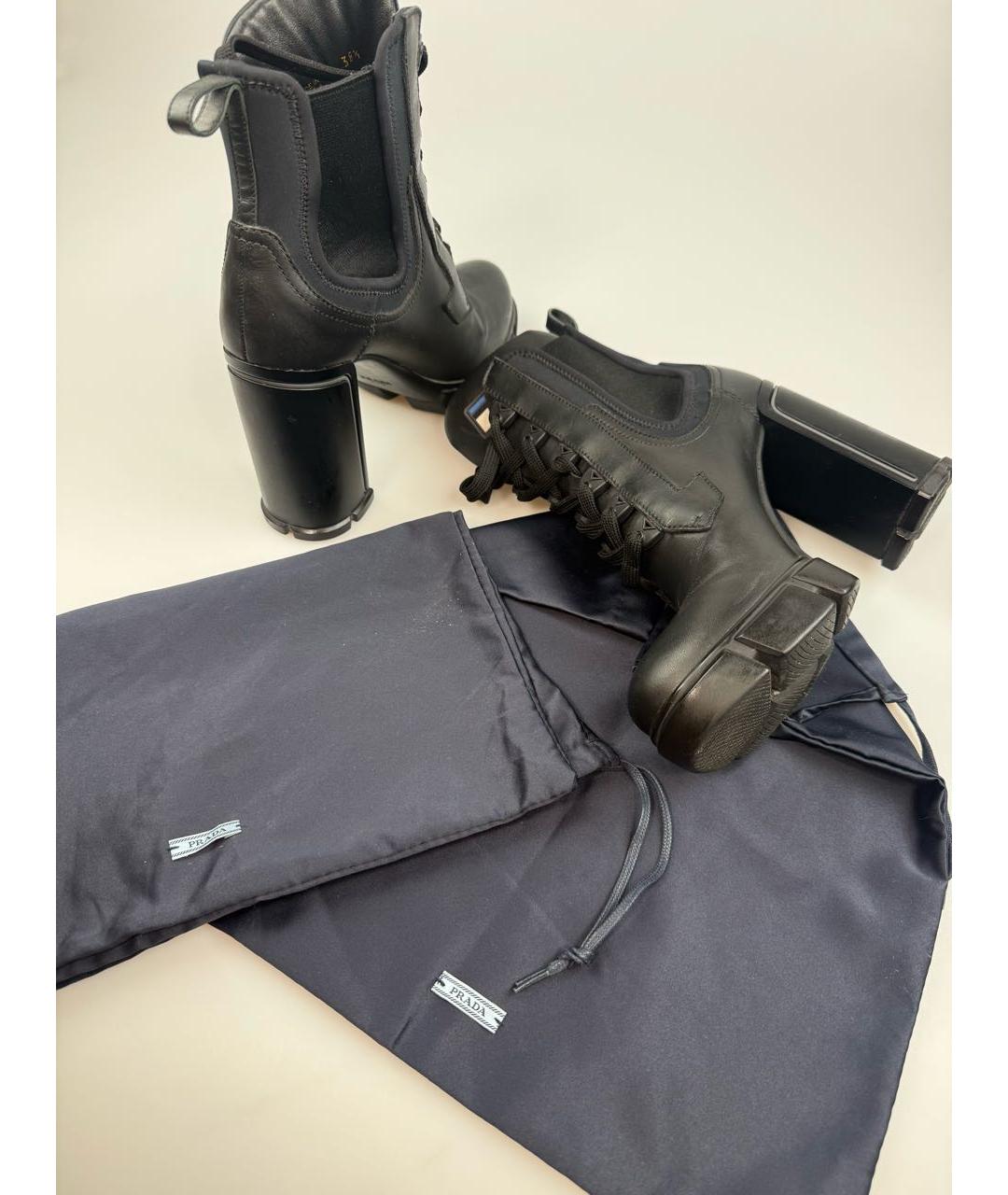 PRADA Черные кожаные ботильоны, фото 5