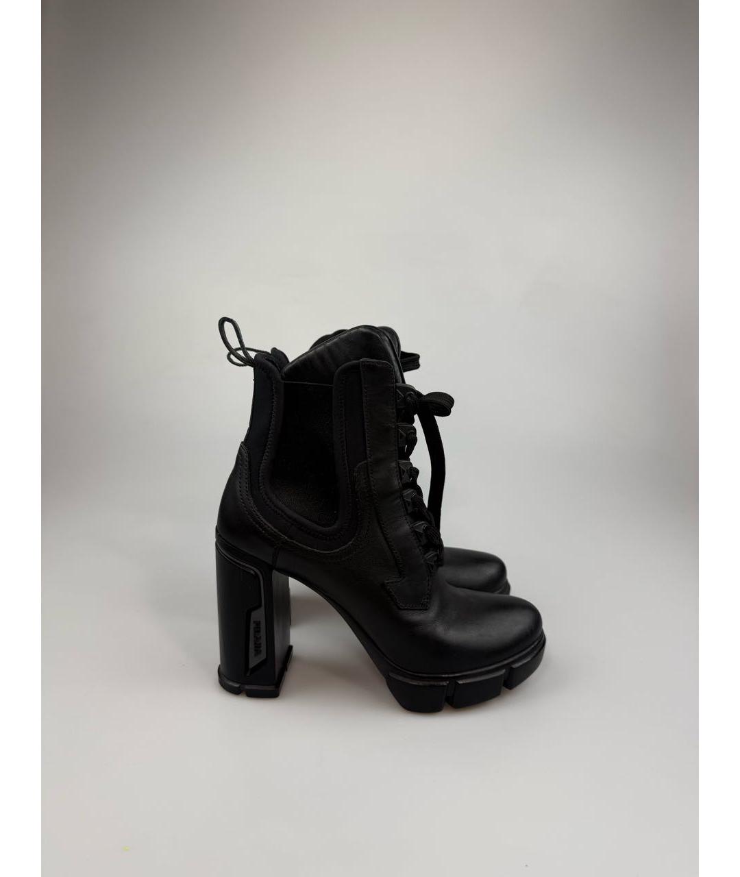 PRADA Черные кожаные ботильоны, фото 6