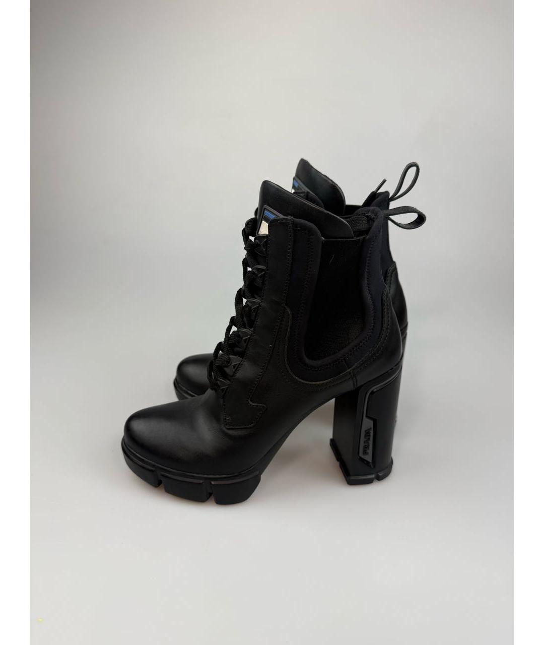 PRADA Черные кожаные ботильоны, фото 4