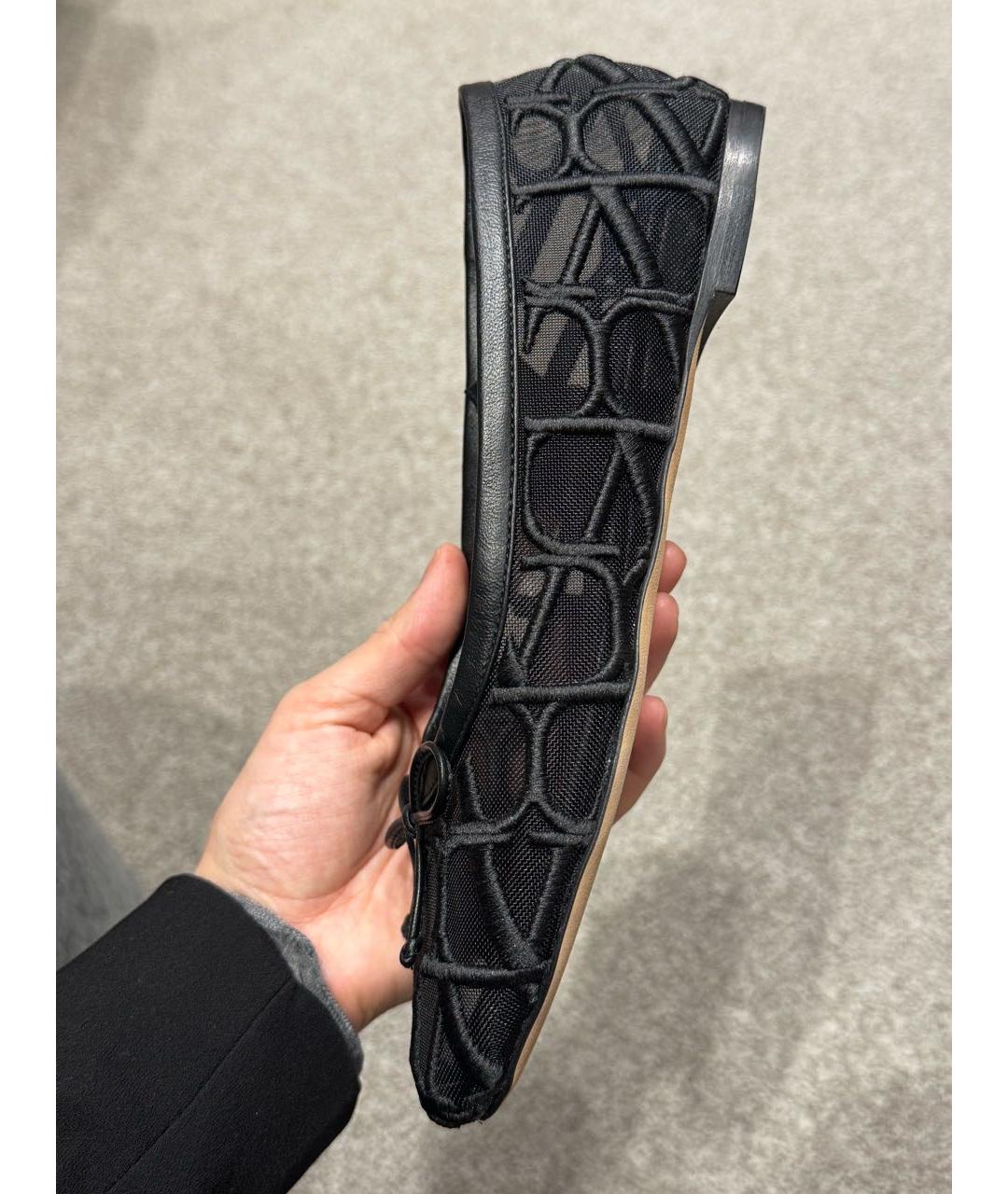 VALENTINO Черные текстильные балетки, фото 5