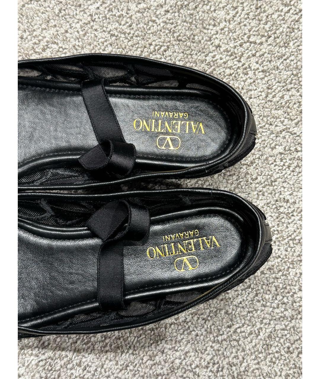 VALENTINO Черные текстильные балетки, фото 4