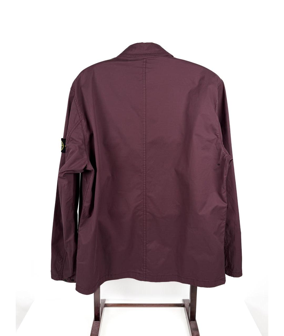 STONE ISLAND Бордовая хлопко-эластановая куртка, фото 2