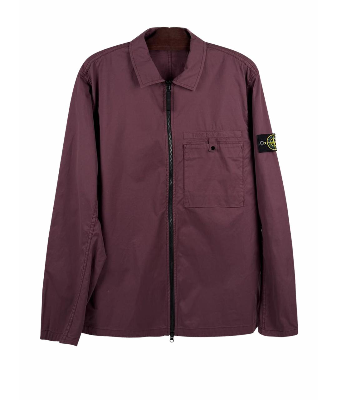 STONE ISLAND Бордовая хлопко-эластановая куртка, фото 1