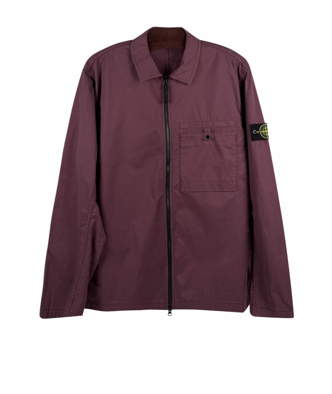 STONE ISLAND Бордовая хлопко-эластановая куртка, фото 9