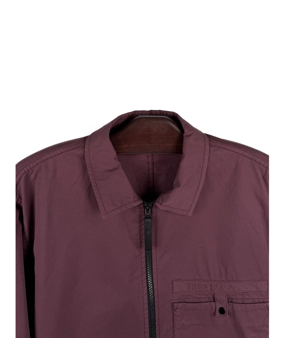 STONE ISLAND Бордовая хлопко-эластановая куртка, фото 3