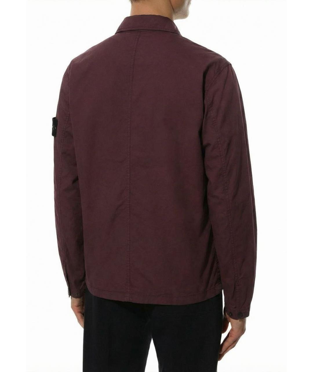 STONE ISLAND Бордовая хлопко-эластановая куртка, фото 8