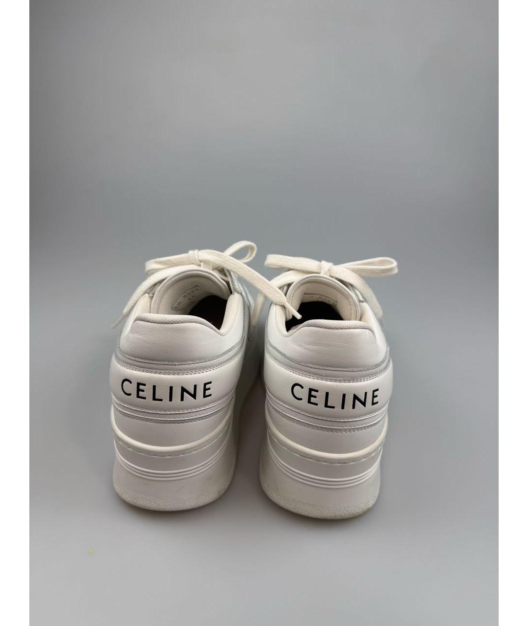 CELINE Белые кожаные кроссовки, фото 3