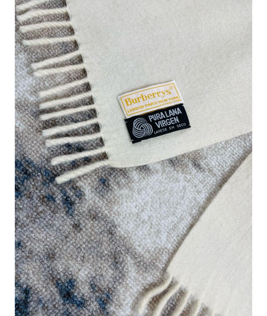 BURBERRY Бежевый шерстяной шарф, фото 3