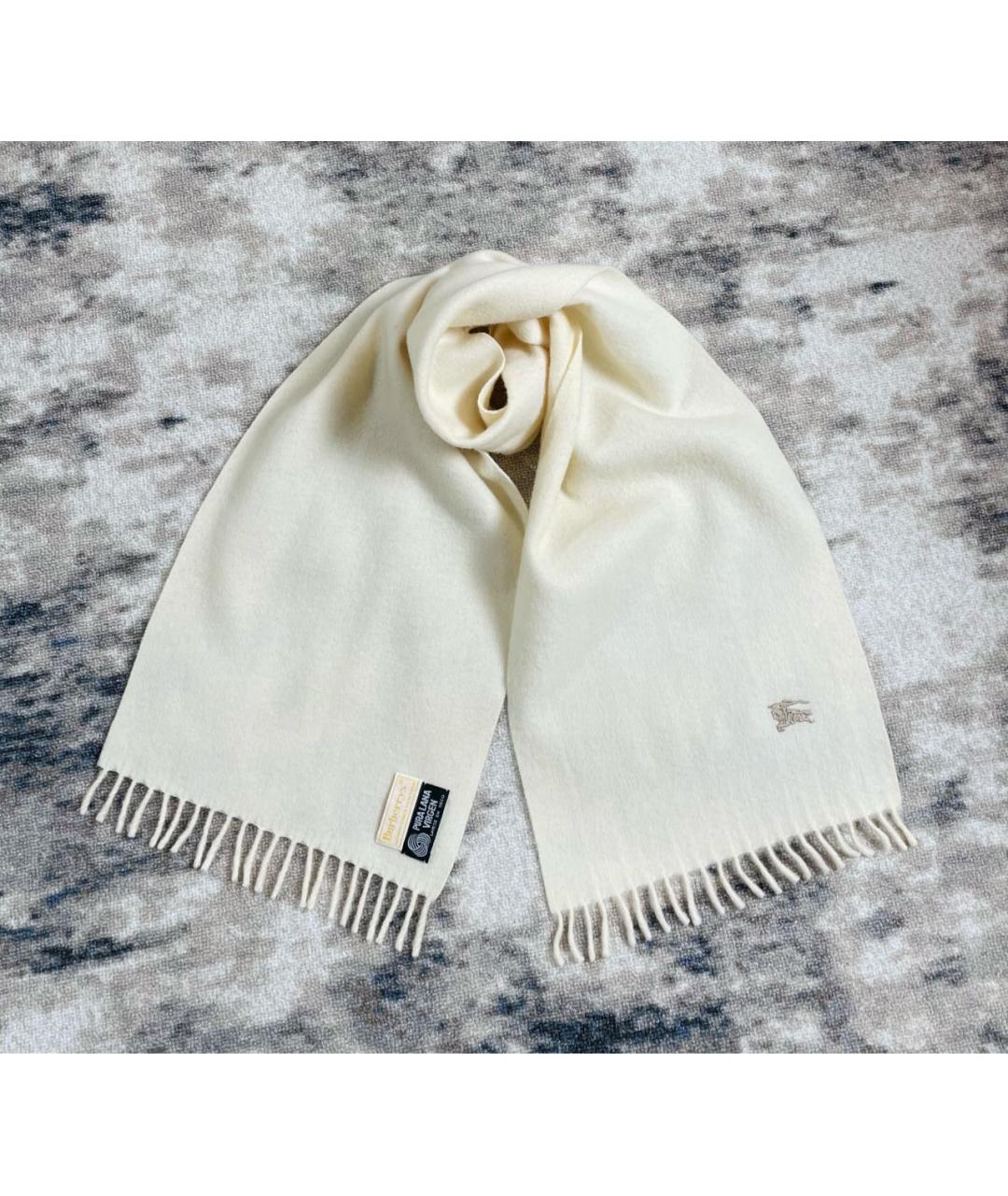 BURBERRY Бежевый шерстяной шарф, фото 5