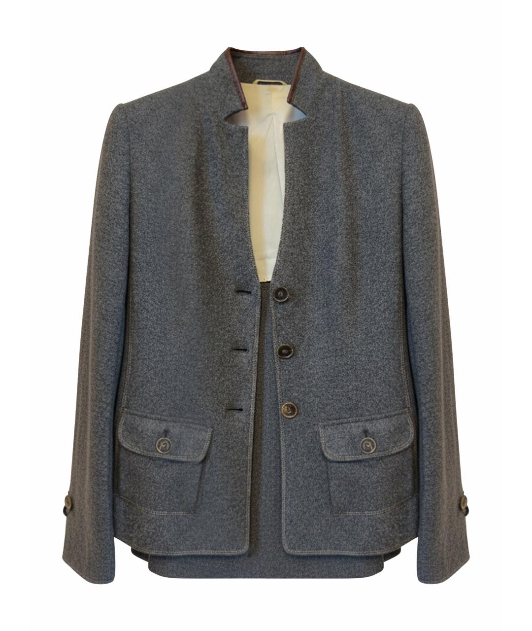BRUNELLO CUCINELLI Серый шерстяной жакет/пиджак, фото 1