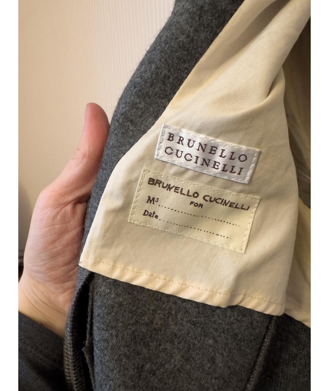 BRUNELLO CUCINELLI Серый шерстяной жакет/пиджак, фото 3