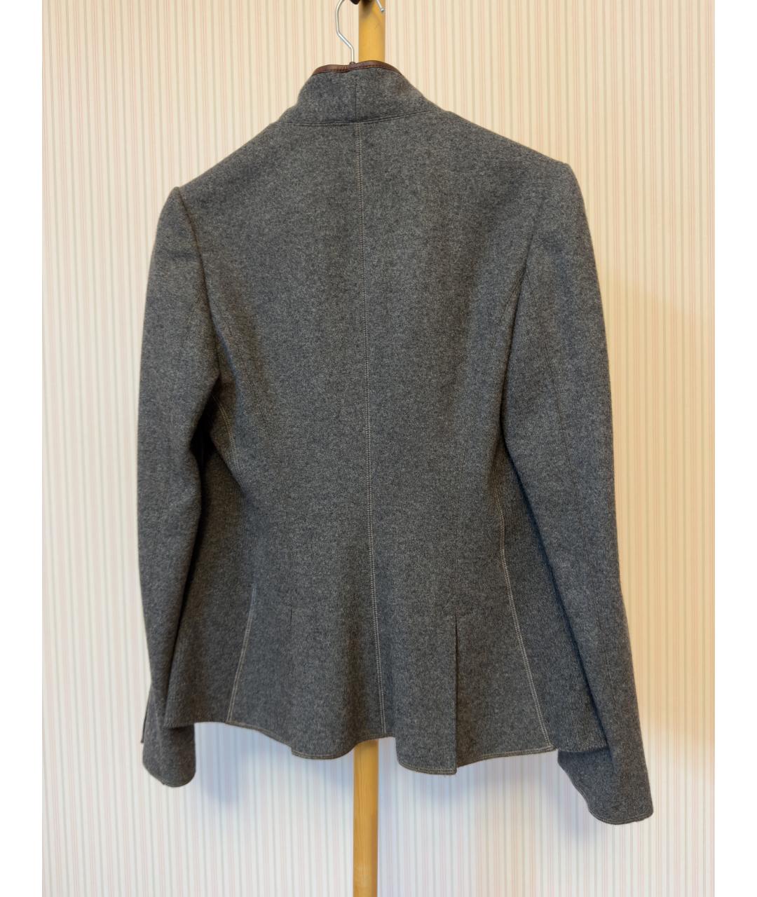 BRUNELLO CUCINELLI Серый шерстяной жакет/пиджак, фото 2