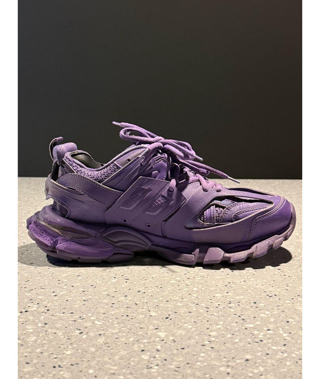 BALENCIAGA Фиолетовые текстильные низкие кроссовки / кеды, фото 4